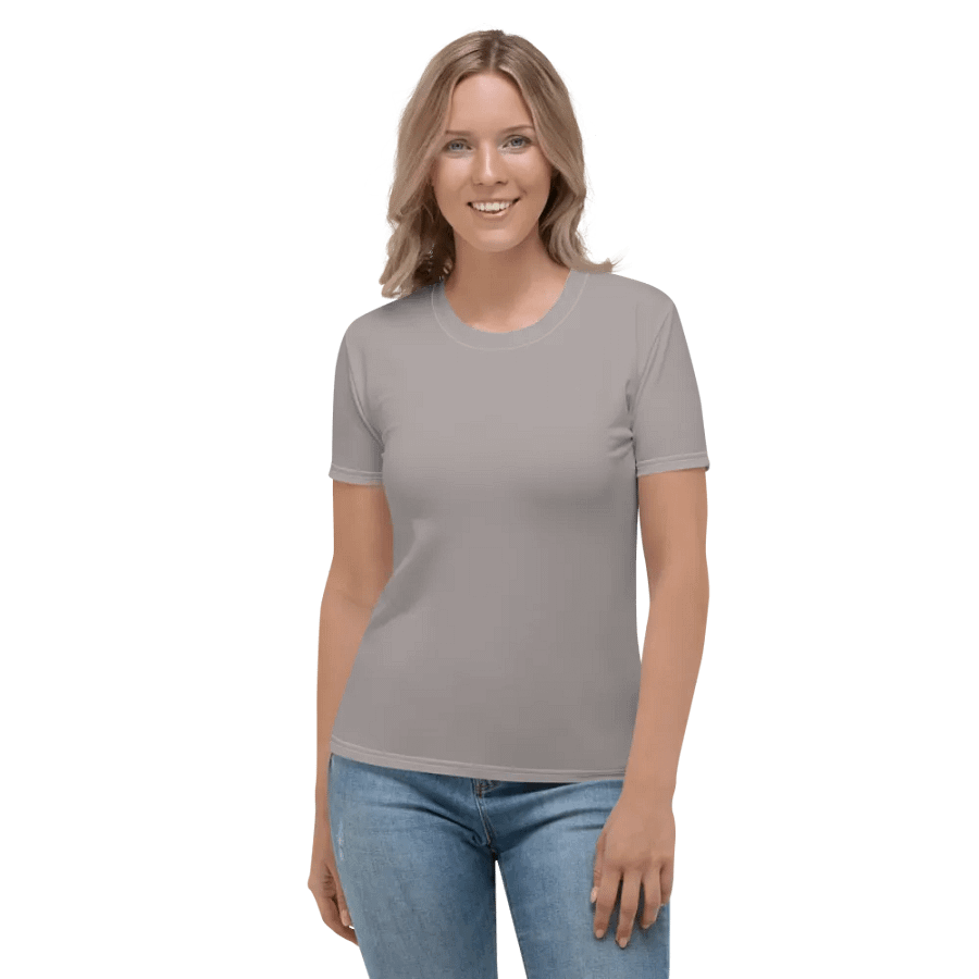 Plain Grey Soft Summer Women's Crewneck Polyester Heavyweight Premium T-Shirt by Treasure Pie product image (4)