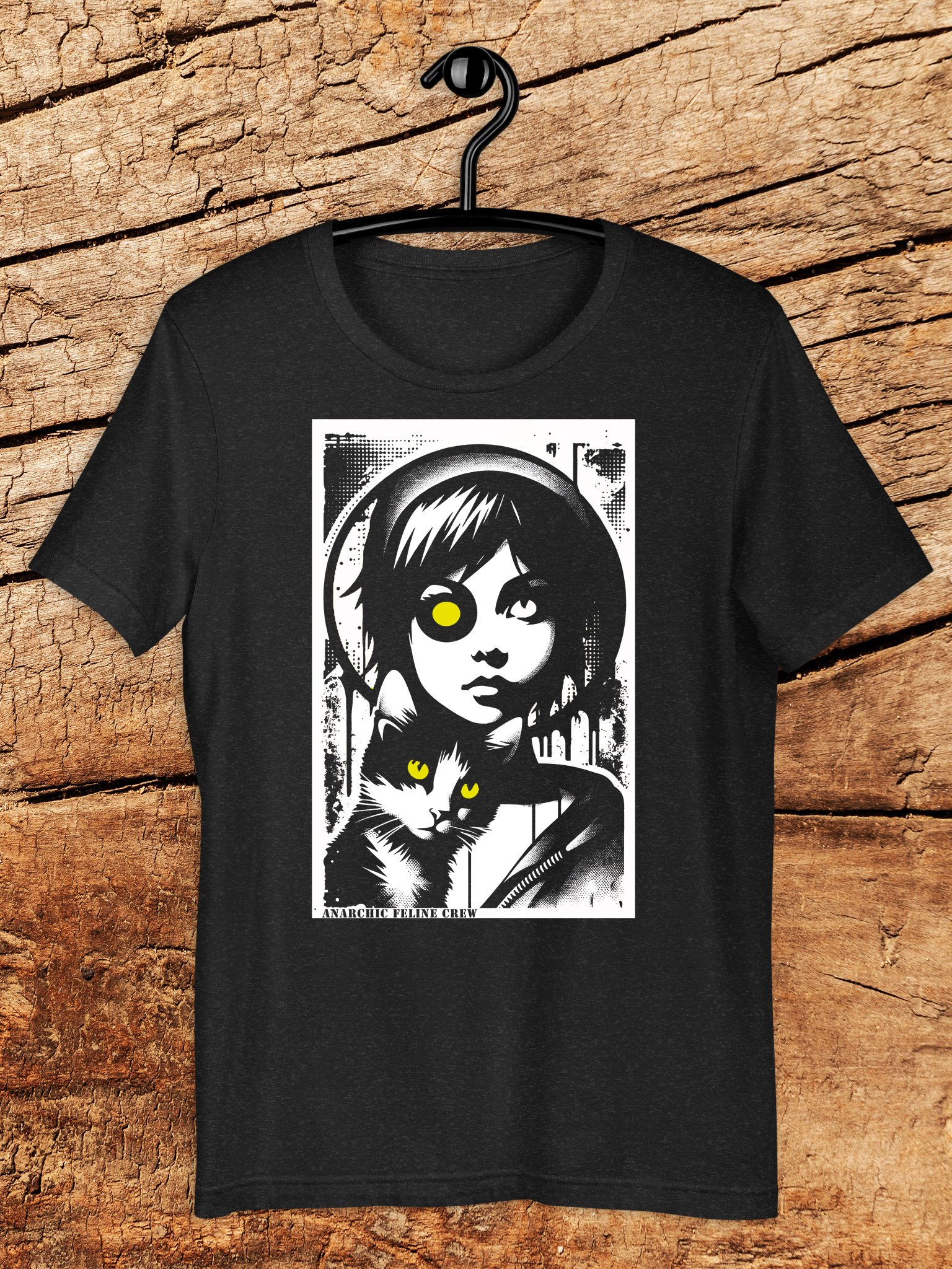 Anarchic Feline Crew Tee Gothic Punk Graphic Unisex T-Shirt (02) product image (6)