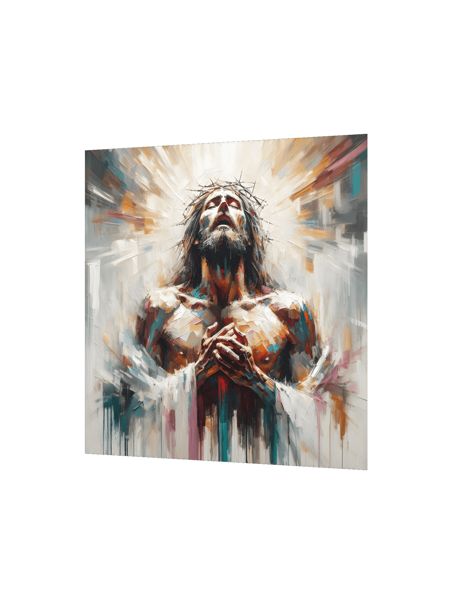 Radiant Jesus Christ Resurrection Wall Art | Modern Christ Art Canvas Print product image (6)