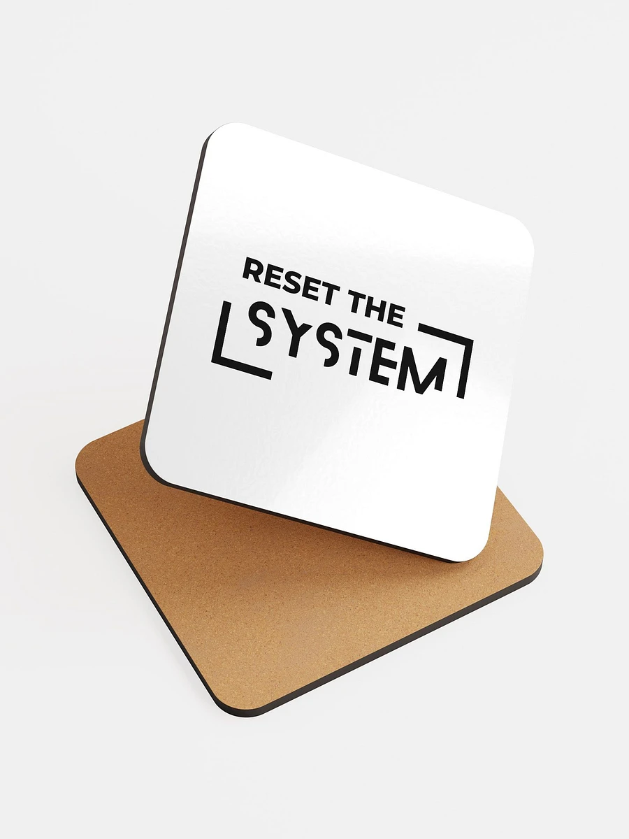 Glossed cork coaster reset the system product image (6)