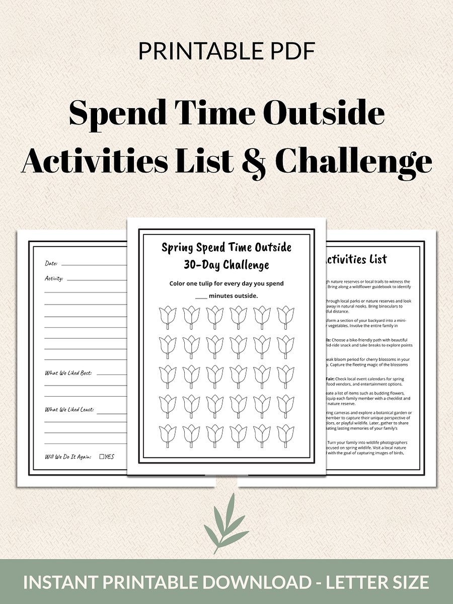 Spend Time Outside Activities List & Challenge Printable Bundle product image (2)