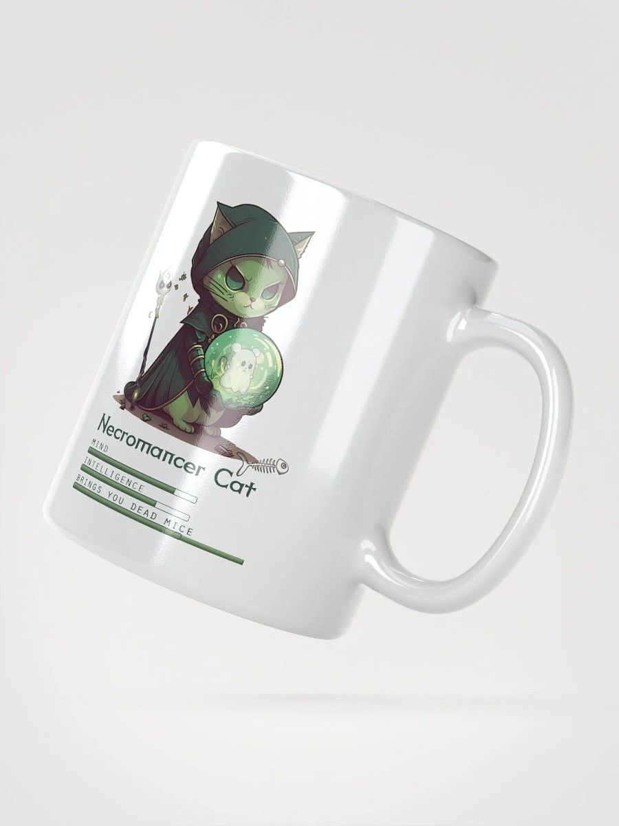 RPG Necromancer Cat white ceramic mug 11oz 15oz 20oz for gamers and cat lovers product image (4)