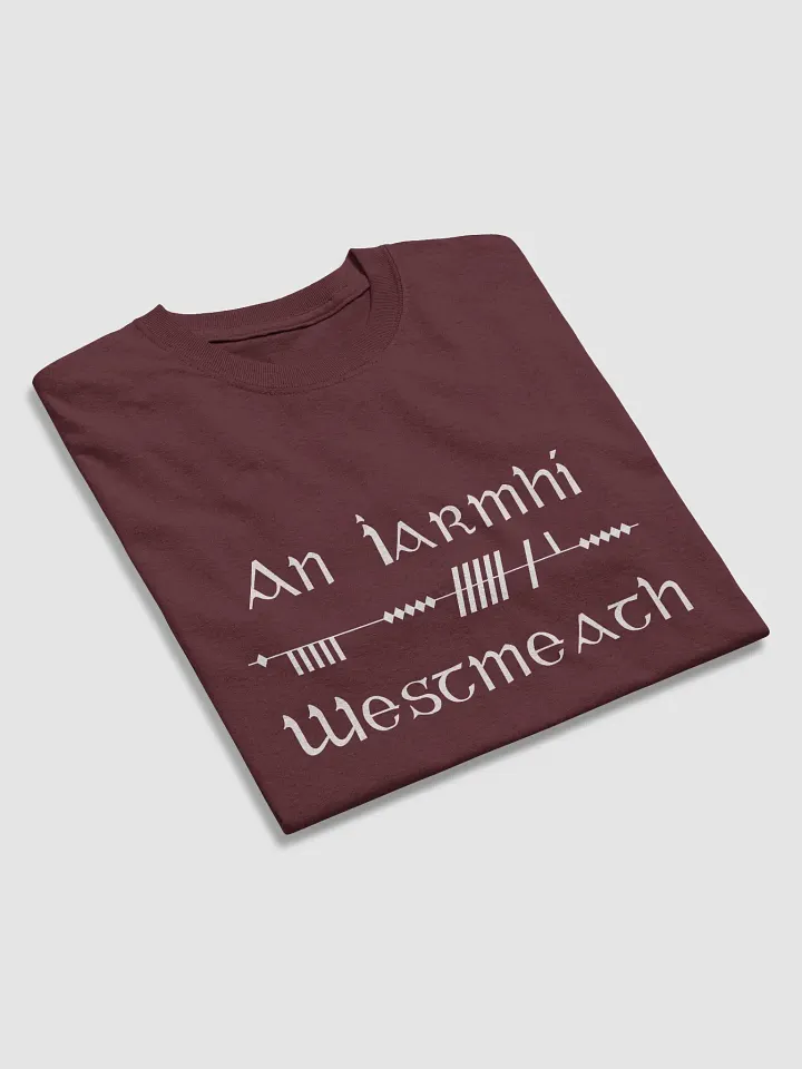 Westmeath/An Iarmhí Scholastic style Ogham maroon printed T-shirt product image (2)