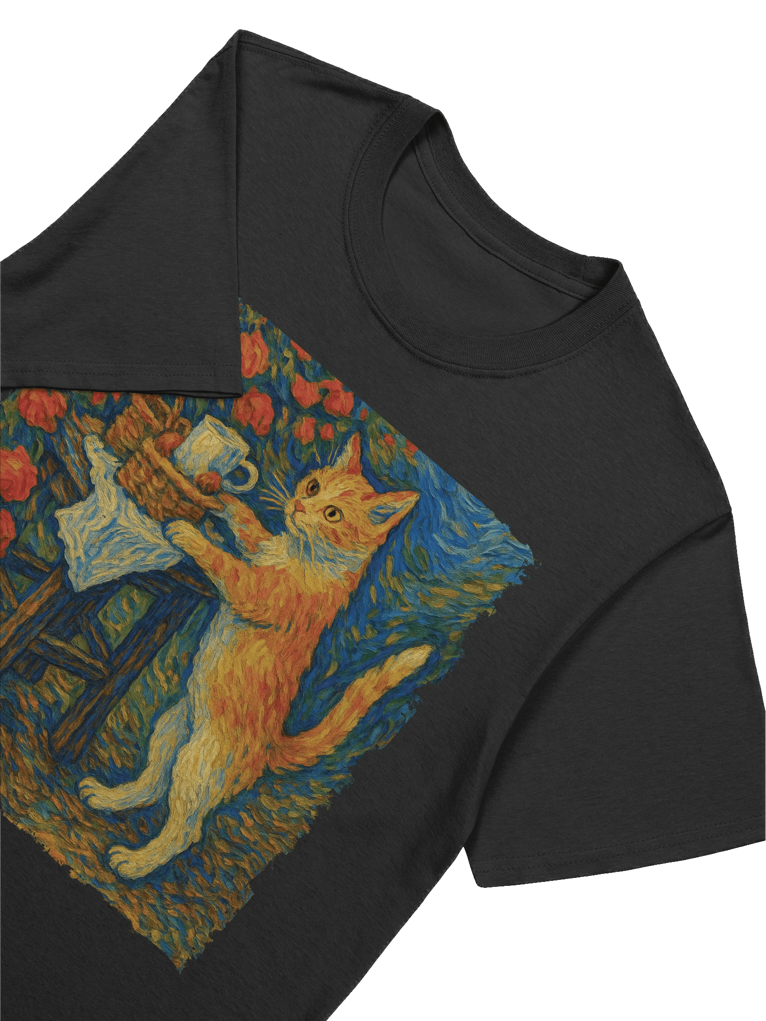 Cat and Teapot Van Gogh Style T-Shirt product image (80)