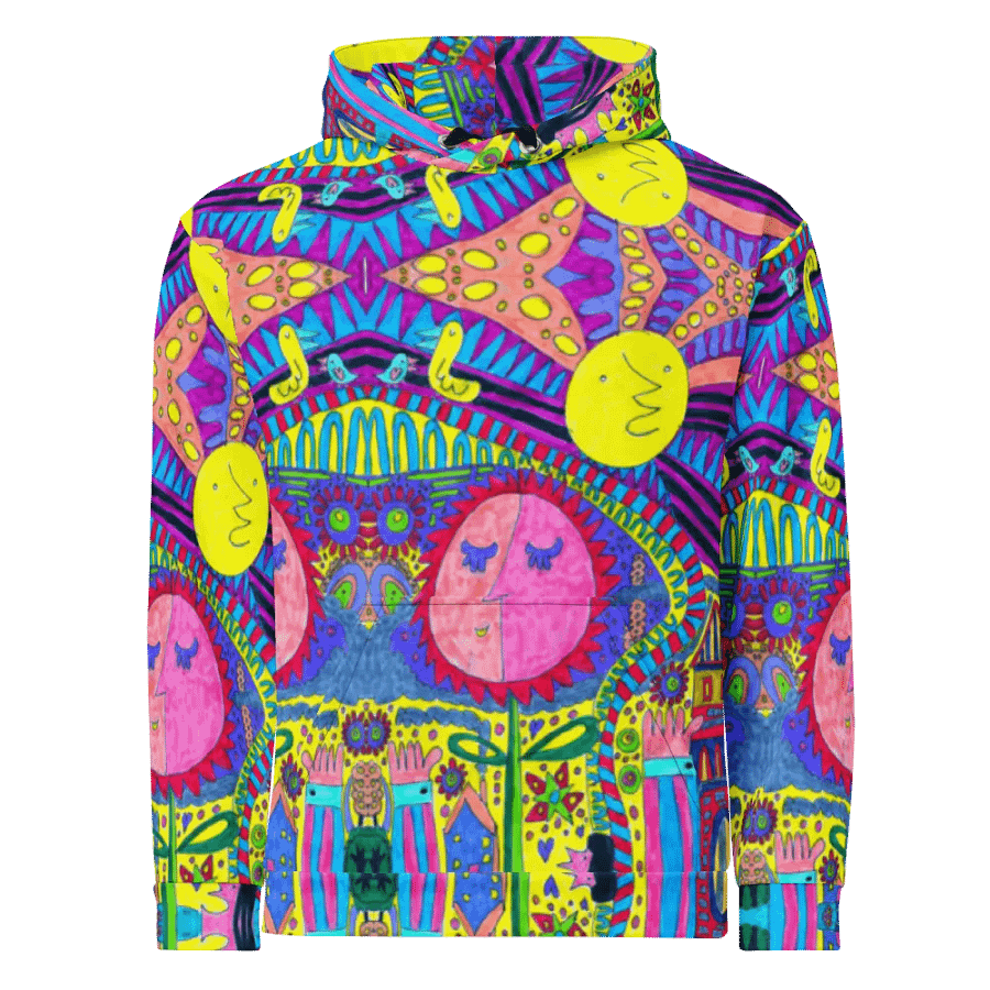 Abstract Surreal Doodle Landscape Unisex Pull Over Hoodie product image (7)