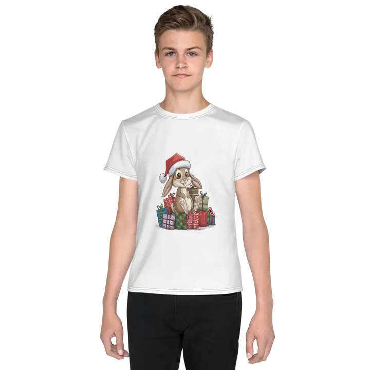 Santa Bunny Youth Crew Neck T-Shirt product image (1)