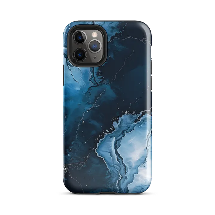 Tough Phone Case for iPhone® - Blue Marble Slab Painting product image (2)