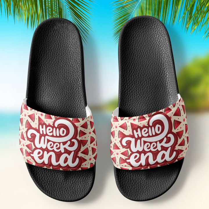 Hello Weekend Watermelon All Over Print Women's Slides product image (2)