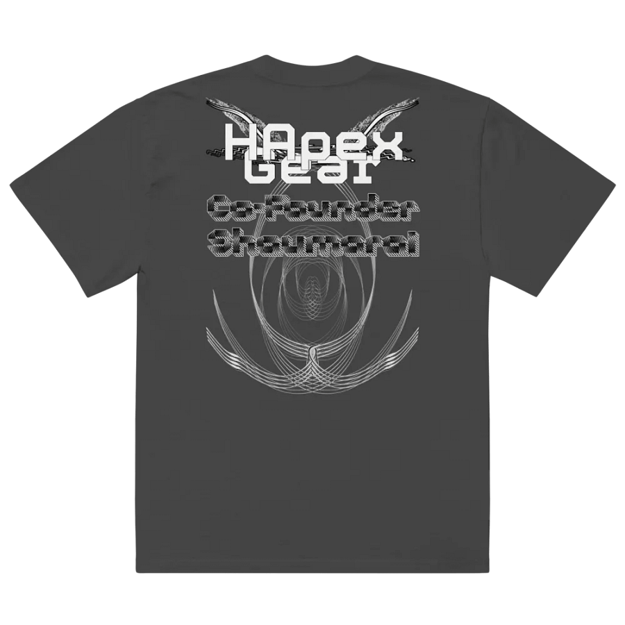 Premium Oversized Faded T-Shirt - Co Founder Shaumarai - White HApex Gear White Logo product image (2)
