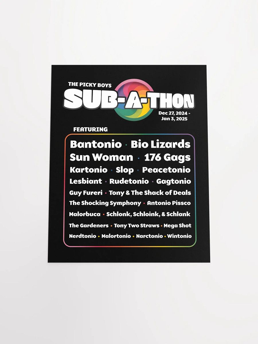 Subathon Lineup Posters (3 Sizes) product image (5)