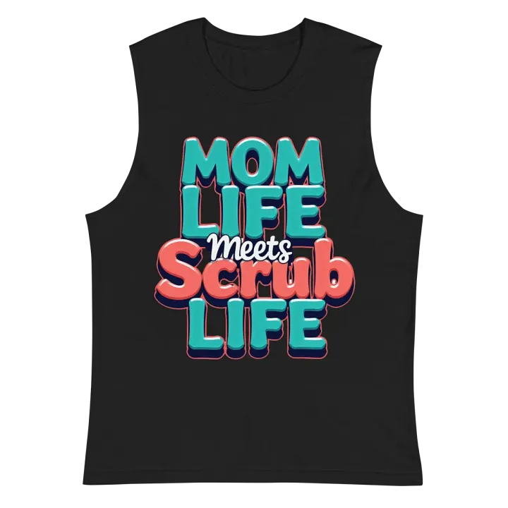 Mom Life Meets Scrub Life Muscle Tank product image (3)
