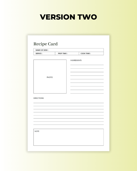 White Simple and Minimal Recipe Card planner product image (3)