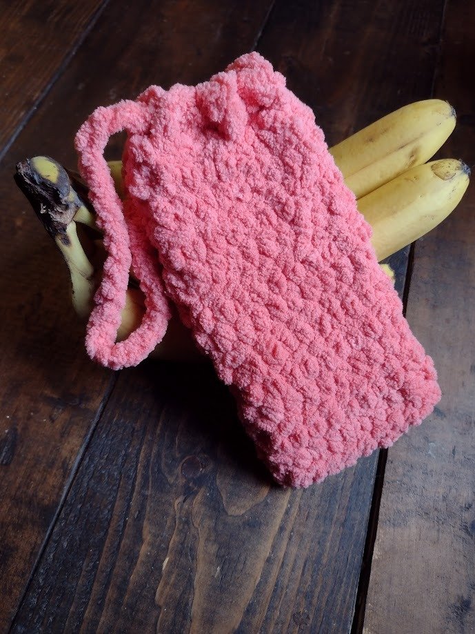 Crochet Plush Drawstring Phone Pouch Pattern product image (4)