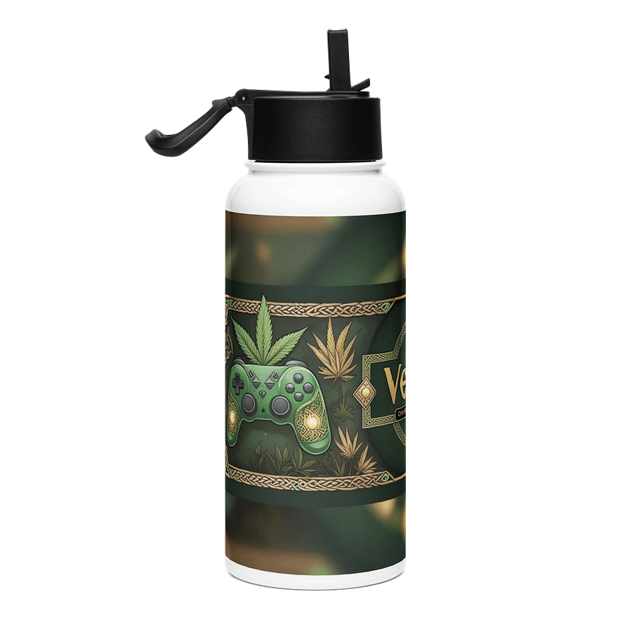 Water bottle with straw lid product image (4)