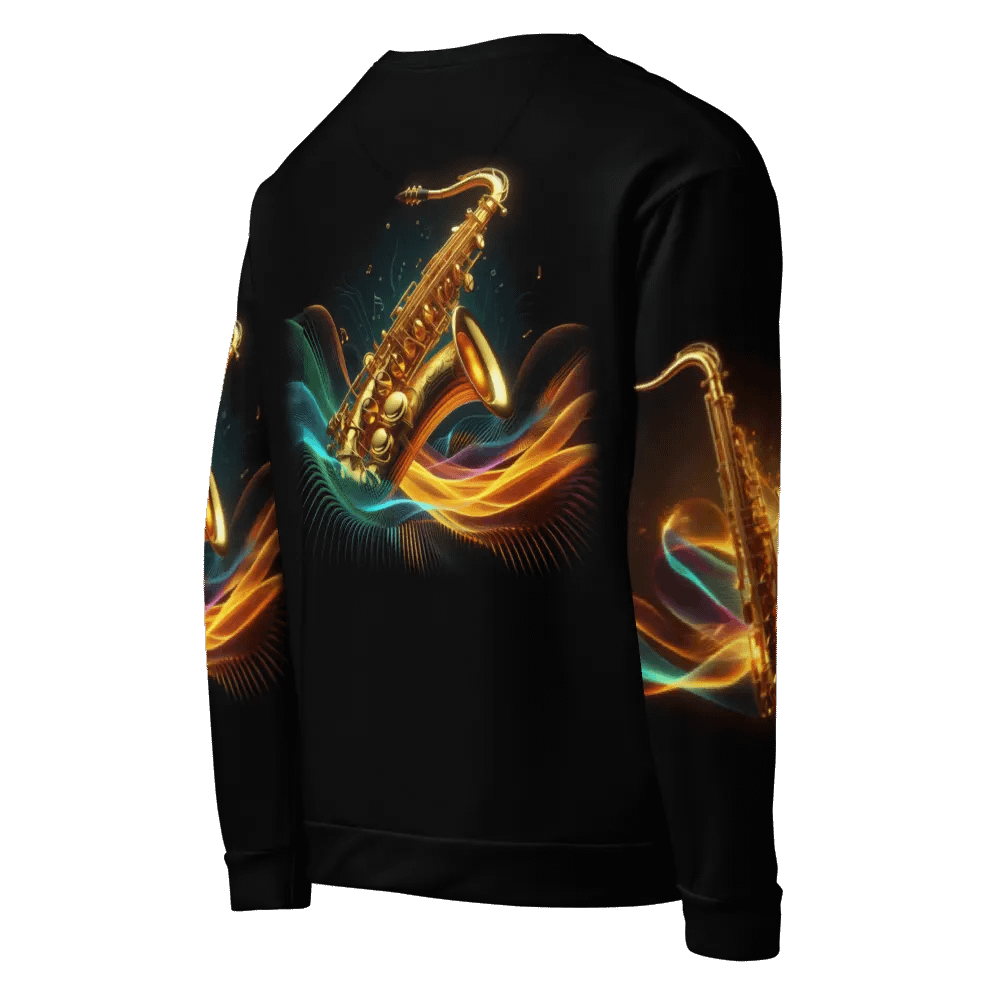 Golden Saxophone Musical Instrument - All-Over Unisex Sweatshirt #4 product image (8)
