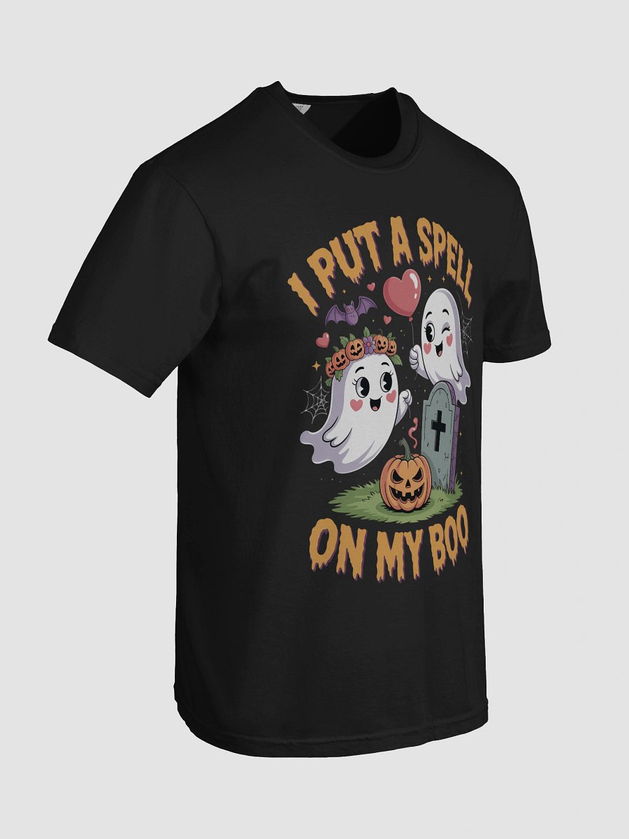 I Put A Spell On My Boo Funny Halloween Couple's T-Shirt | Spooky Cute Ghost & Pumpkin Tee product image (8)