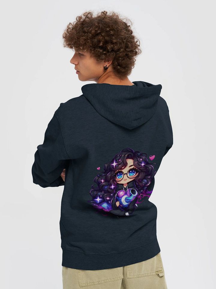 Galaxy Peace-Heart Zip Hoodie with Large Back Image of Chibi Tori product image (1)