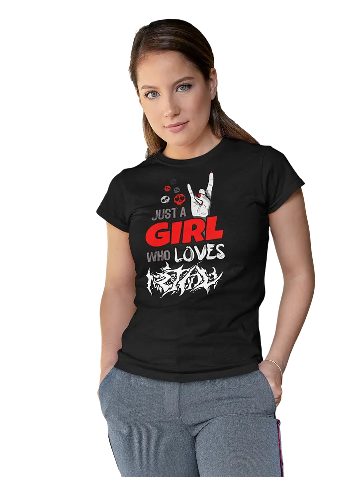 Just a Girl Who Loves Metal - Female Metalhead High Waisted T-Shirt product image (2)