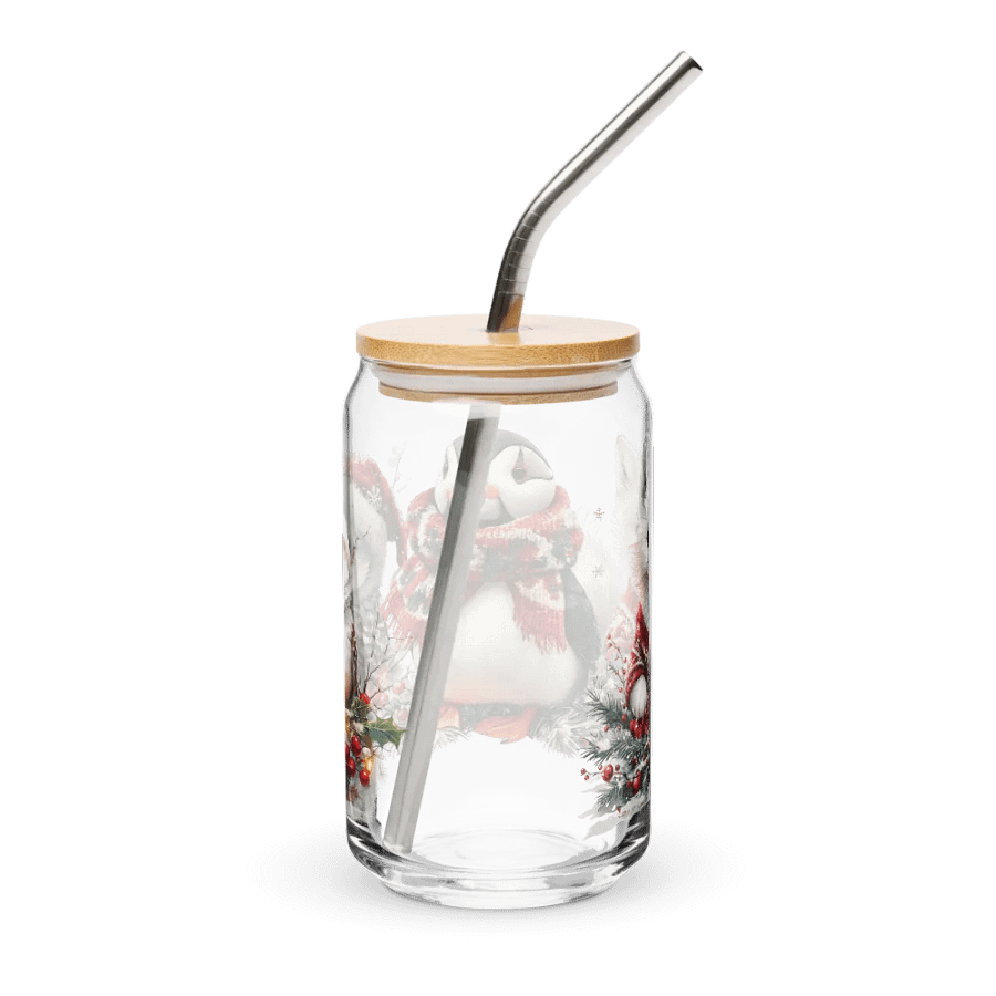 Winter Critter Can-Shaped Glass Sipper product image (2)