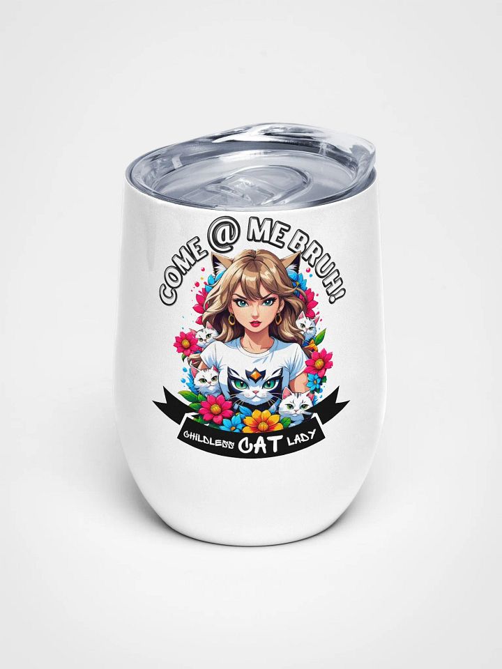 Childless Cat Lady - Wine Tumbler Cup - 12 oz - High-Grade Stainless Steel product image (1)