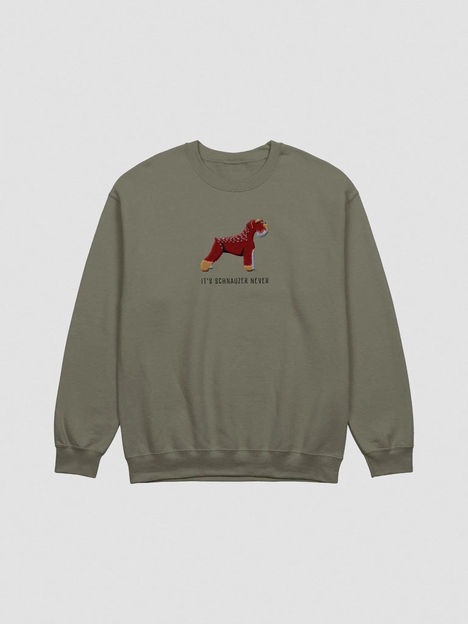 It's Schnauzer Never Sweatshirt (Embroidered) of a Schnauzer(Brown) product image (4)