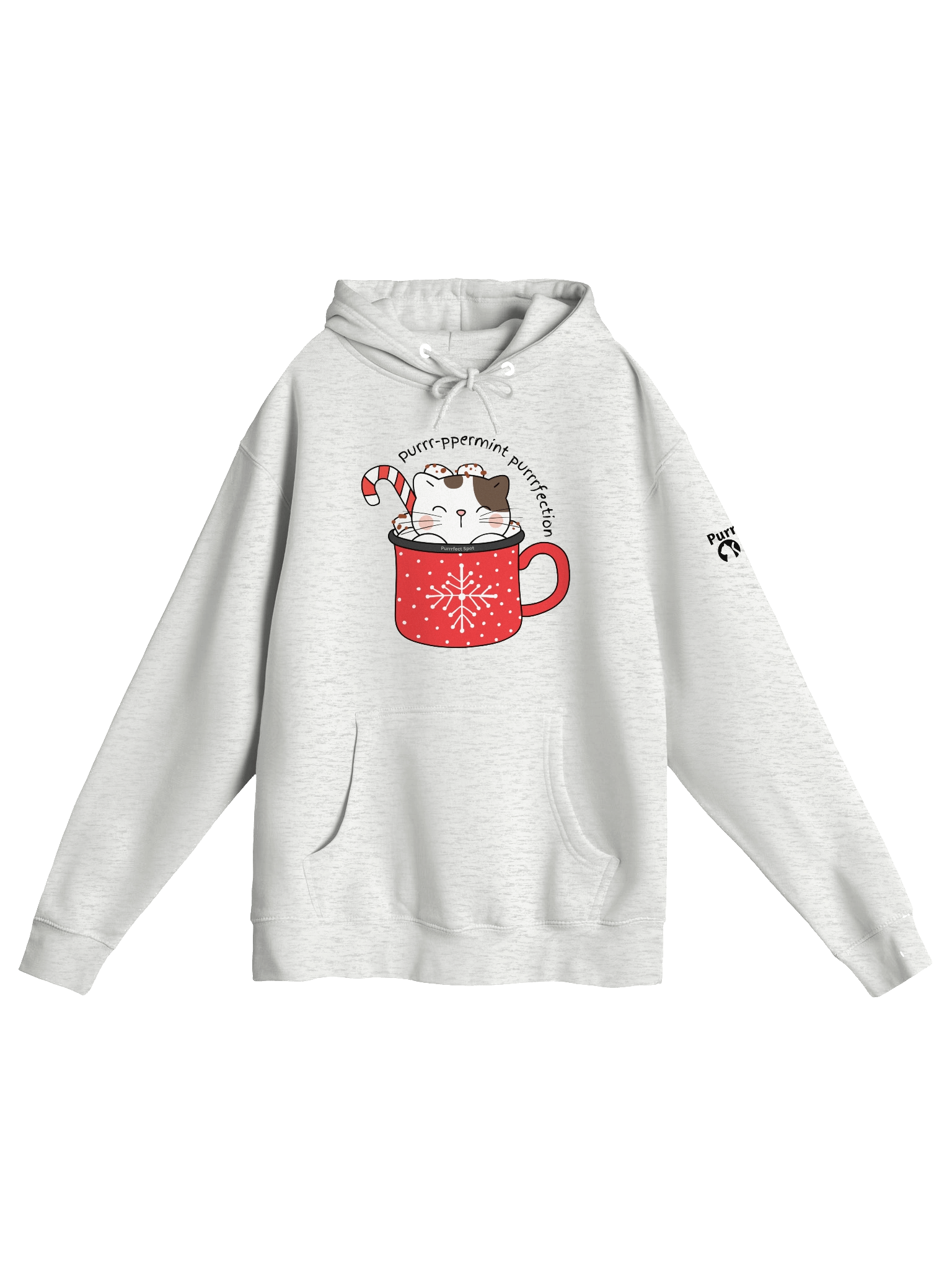 Purrr-ppermint Purrrfection Cat Holiday Hoodie 🐾🎄 product image (3)