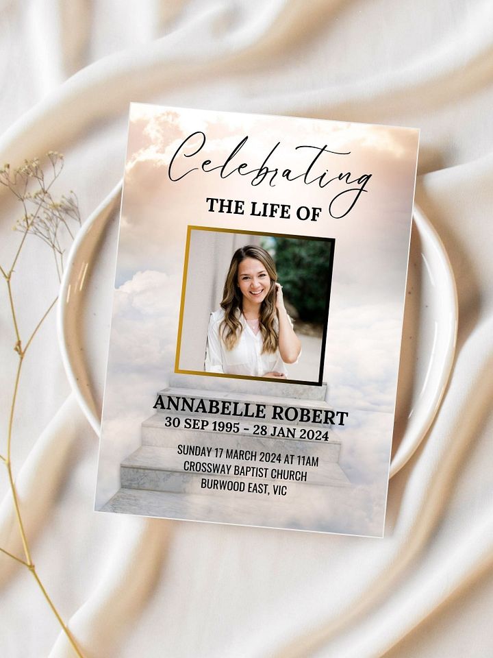 Stairs To Heaven Funeral Program Canva Template product image (2)
