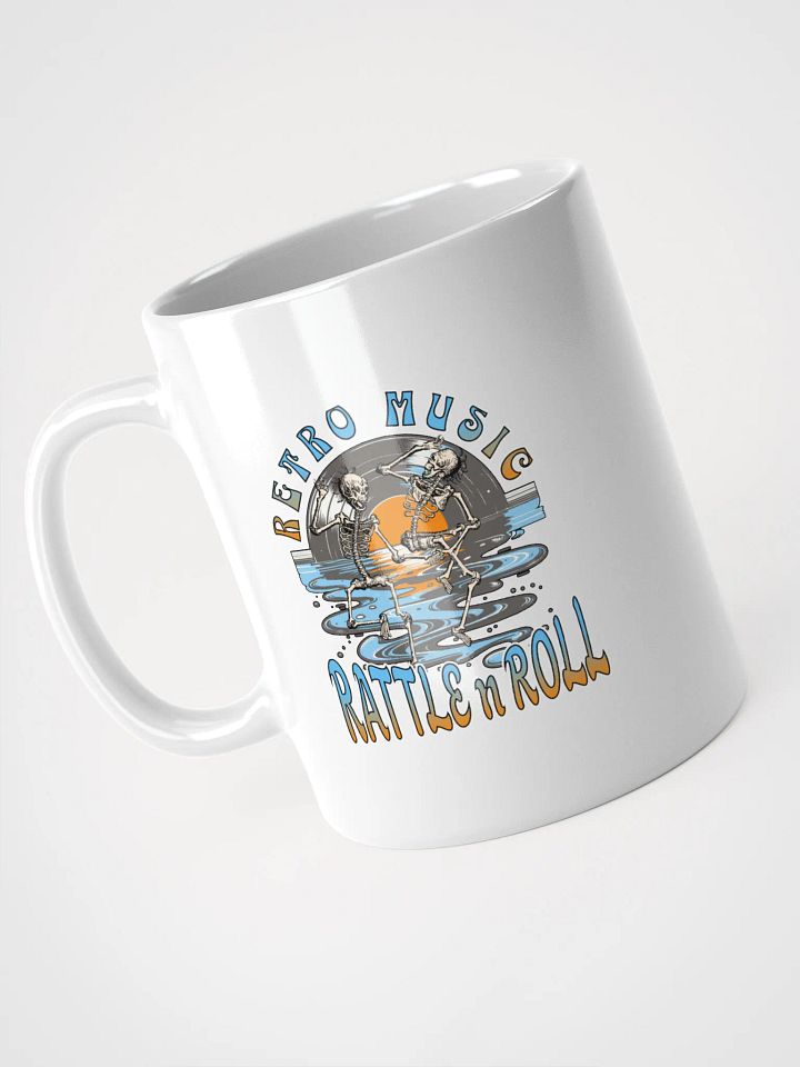 Retro Music Rattle n Roll Skeletons White Glossy Mug product image (2)