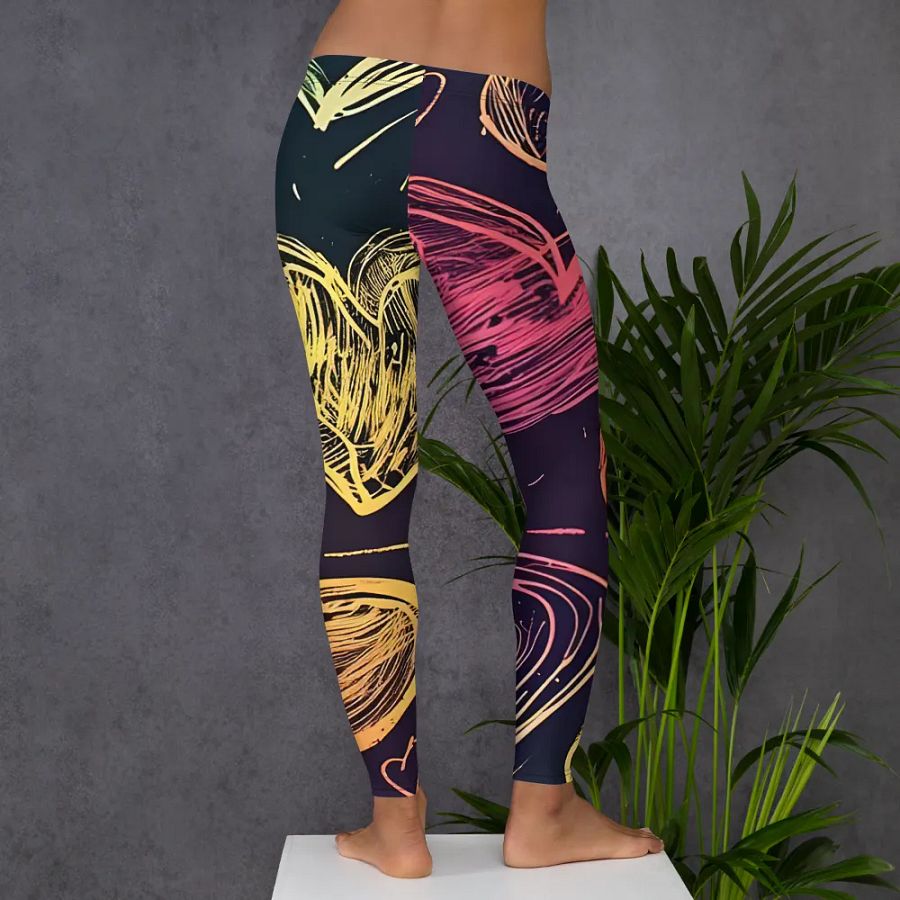 Leggings – Neon Hearts Print for Bold & Fun Style product image (6)