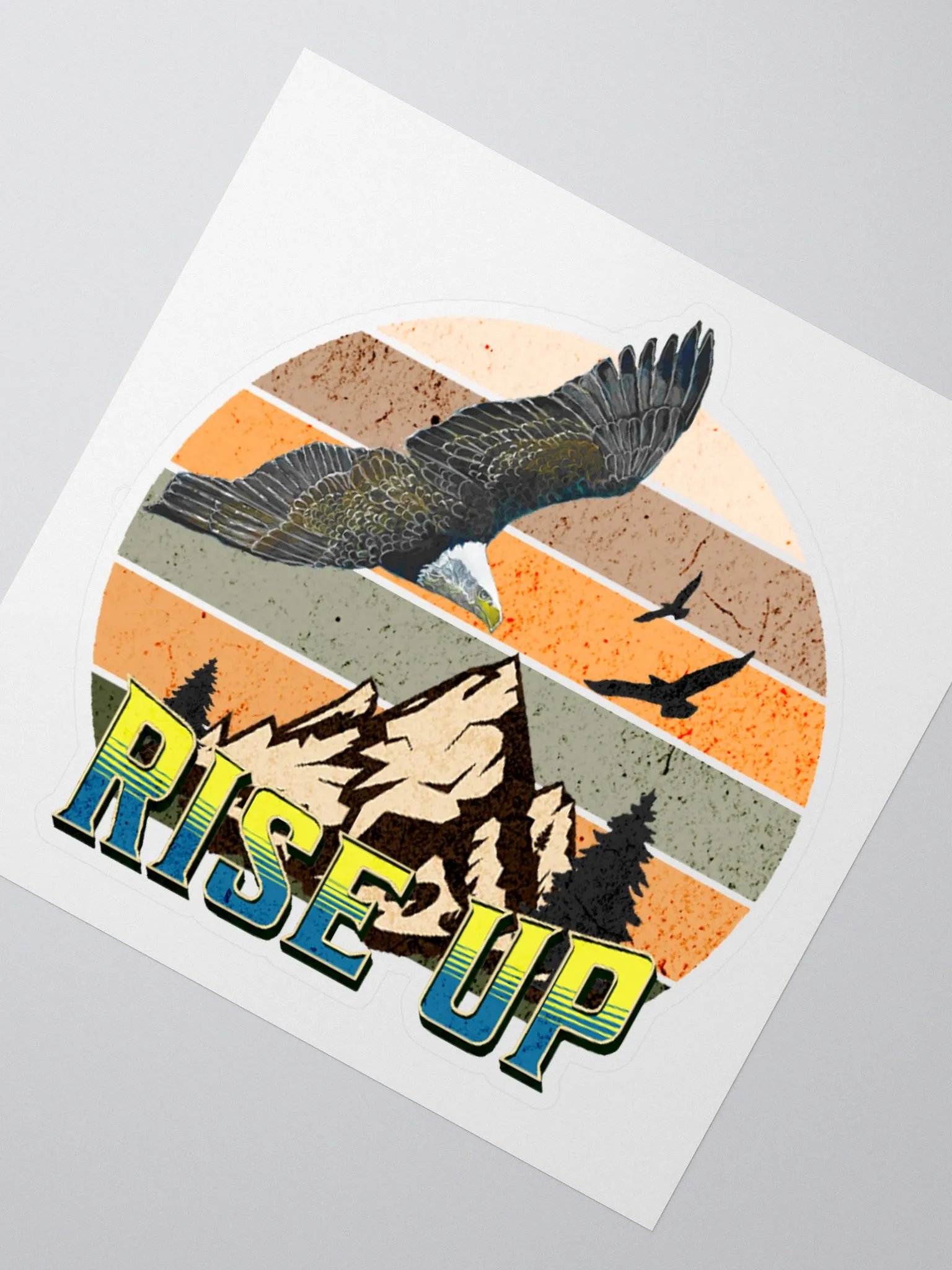 Rise Up Eagle Retro Sticker product image (2)