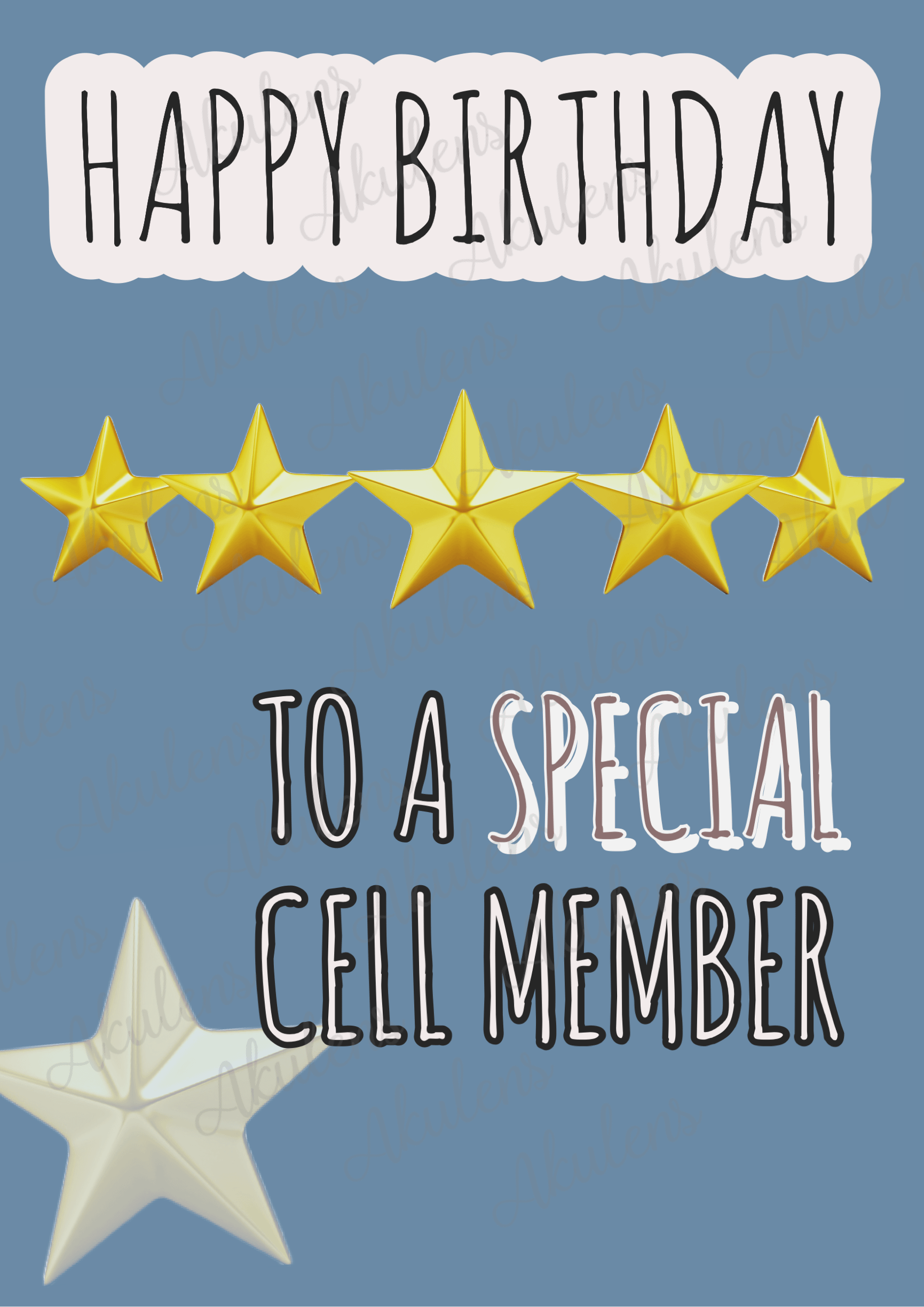 Akulens Stars on Blue Happy Birthday Cell Member product image (1)