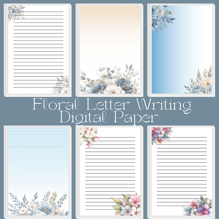Floral Letter Writing Digital Paper Collection product image (1)
