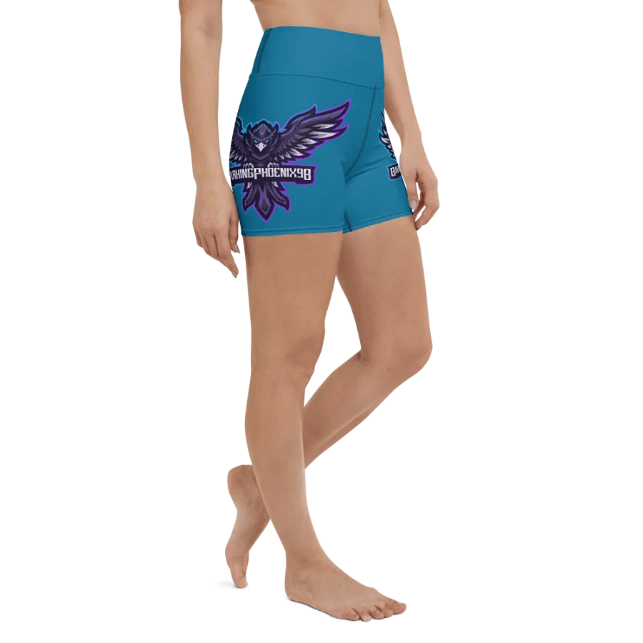 Cerulean blue women's legging shorts product image (3)
