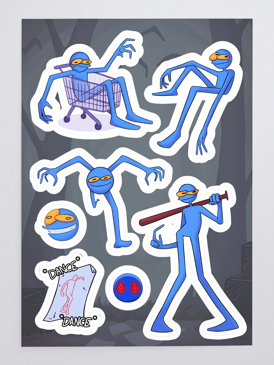Blue Guy Sticker Sheet - 1 product image (3)
