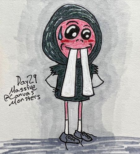 Day 29 Inktober - MASSIVE - This mole rat monster is an aspiring runner but it’s teeth aren’t exactly helpful during training...