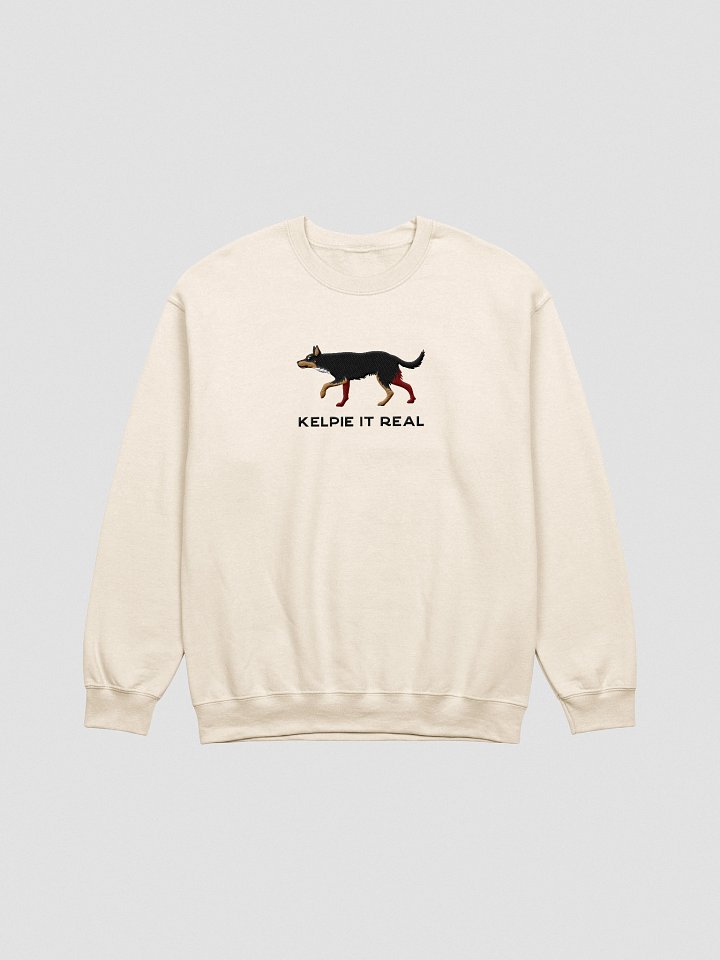 Kelpie It Real Sweatshirt (Embroidered) of an Australian Kelpie(Black & Tan) product image (16)