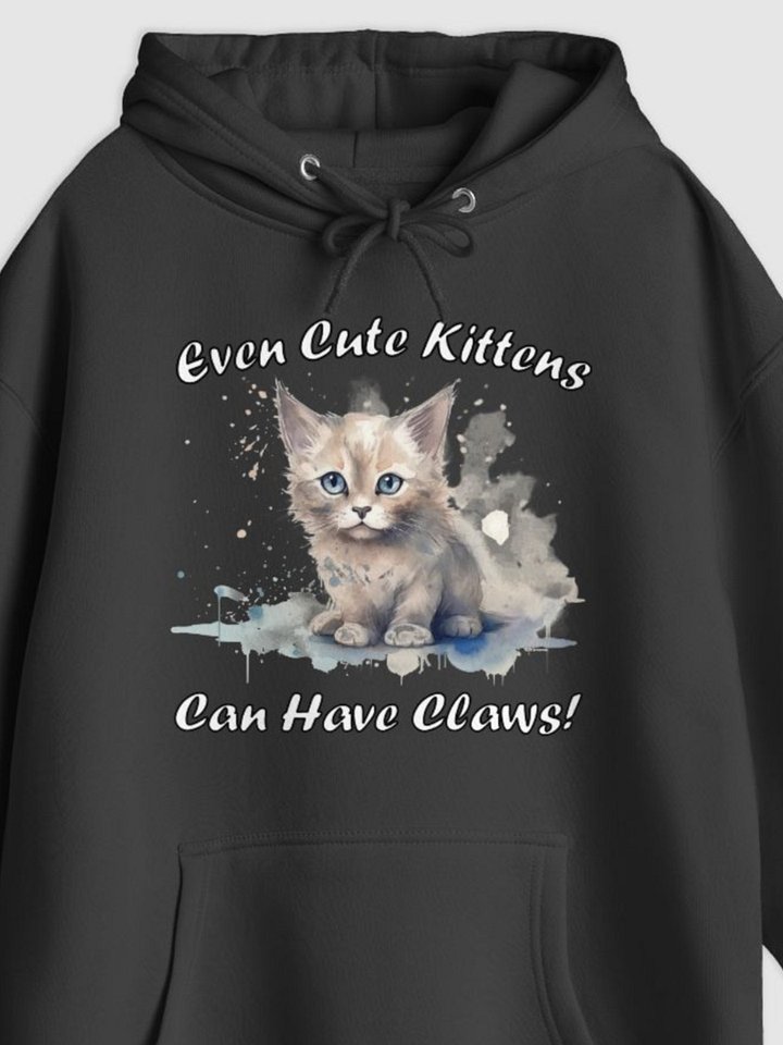 Even Cute Kittens Can Have Claws Pullover Hoodie (Front Only) product image (7)