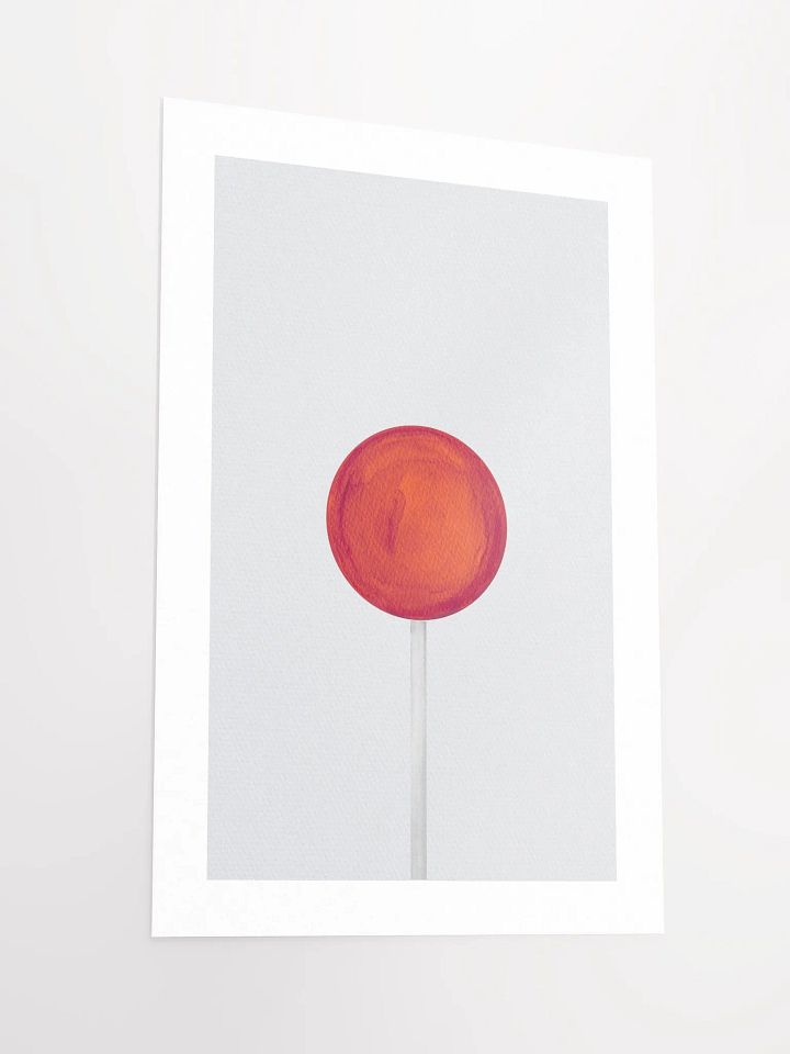 Minimalist Red Lollipop on Light Gray Background Wall Art product image (4)