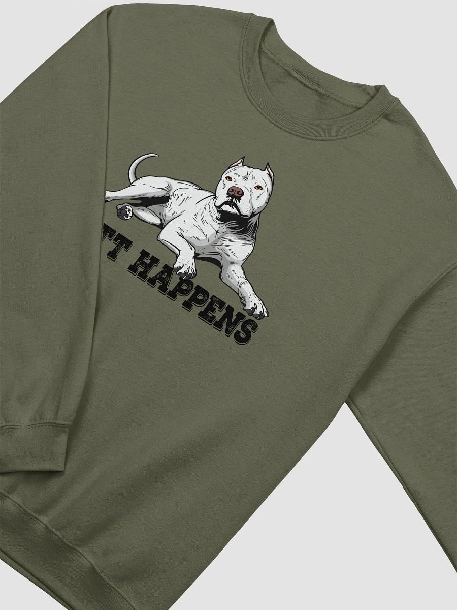 Pitt Happens Sweatshirt of a Pitbull Terrier (Cropped Ears - White) | Funny Shirt for Pitbull, Bully, and Staffordshire Terrier Paw-rents product image (16)