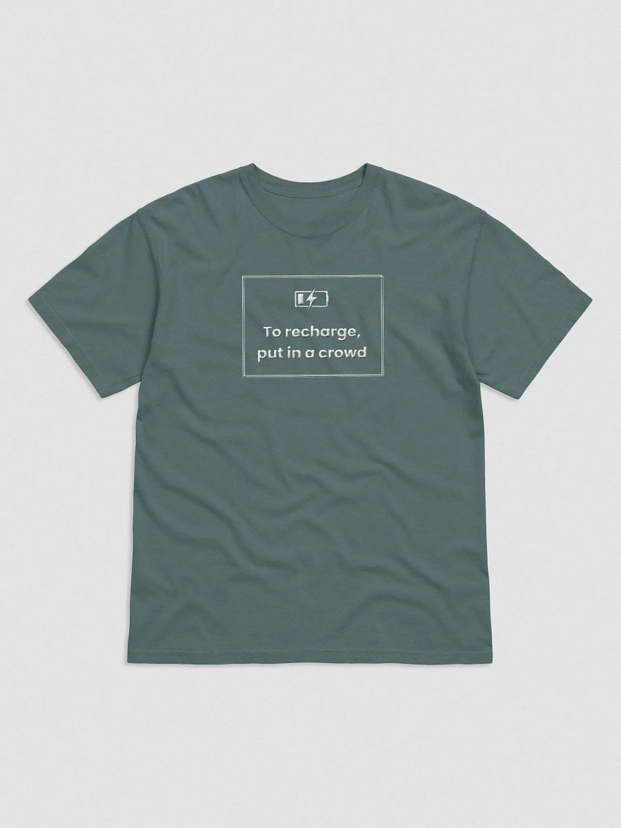 Embroidered T-Shirt - To Recharge, Put in a Crowd - White product image (13)