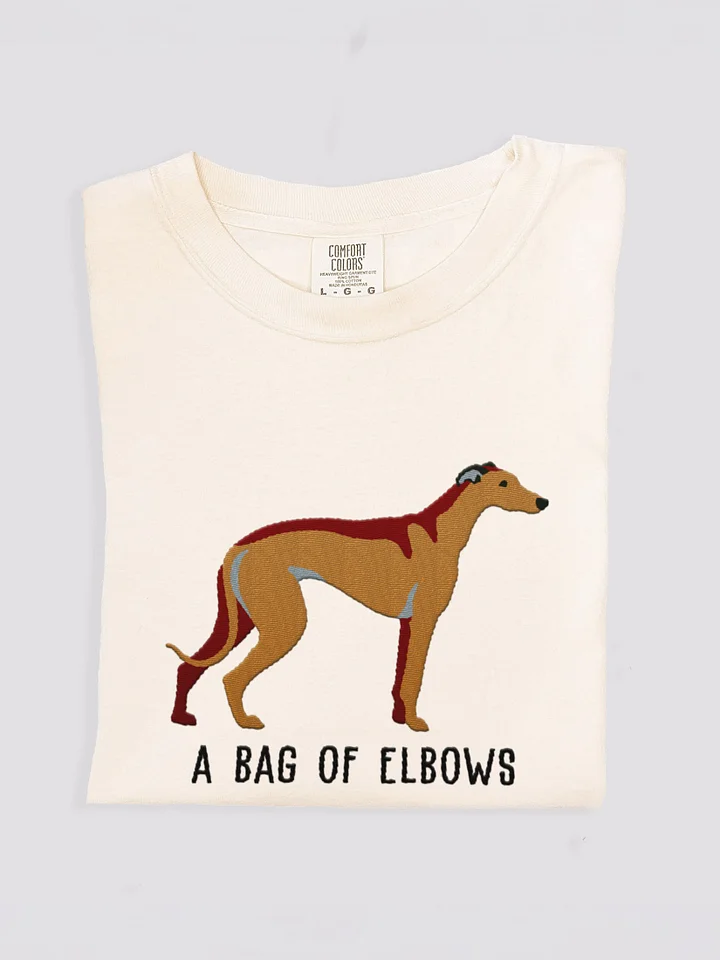A Bag of Elbows T-Shirt(Embroidered) of a Greyhound(Tan) product image (1)