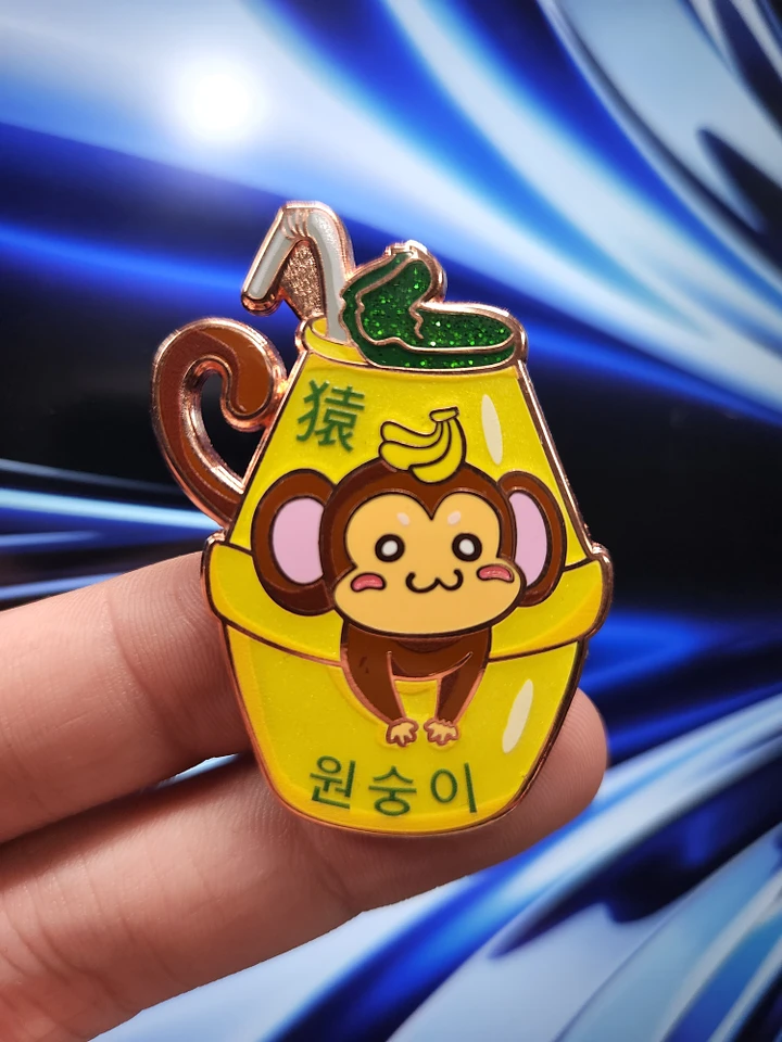 Enamel Pin - Zodiac Drinks - Banana Milk Monkey product image (1)