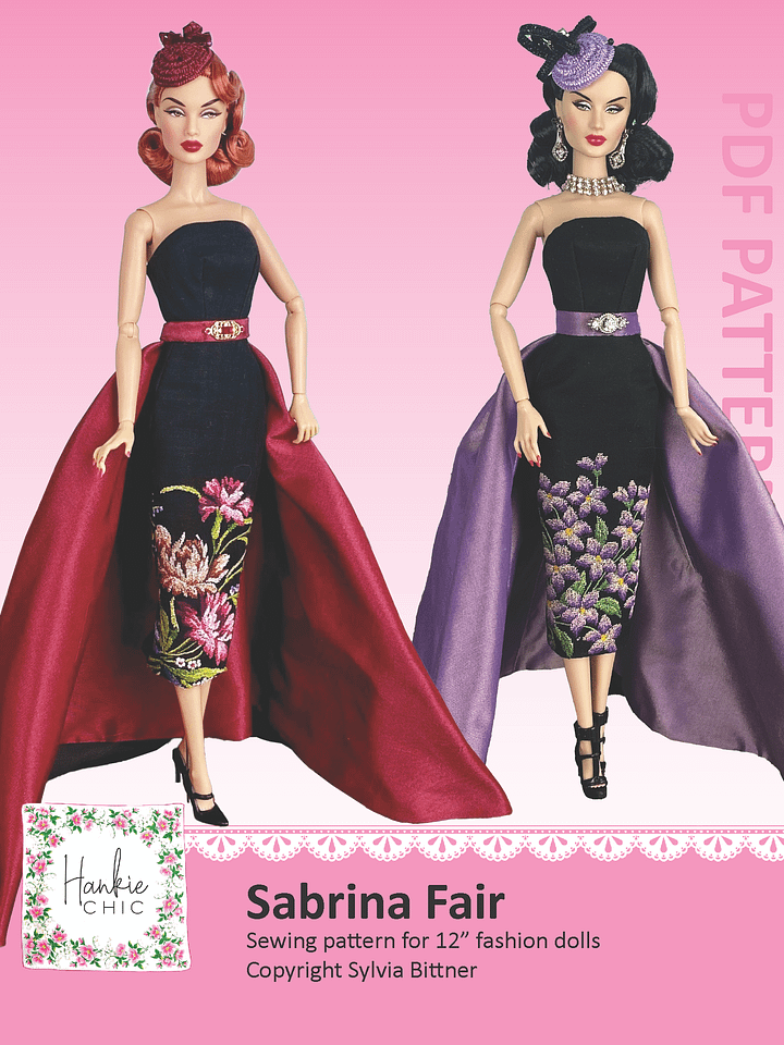 Sabrina Fair sewing pattern for 12" fashion dolls product image (1)