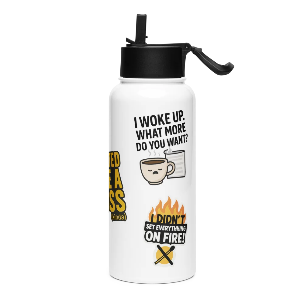 Humorous Adulting Stickers on a Water Bottle product image (3)