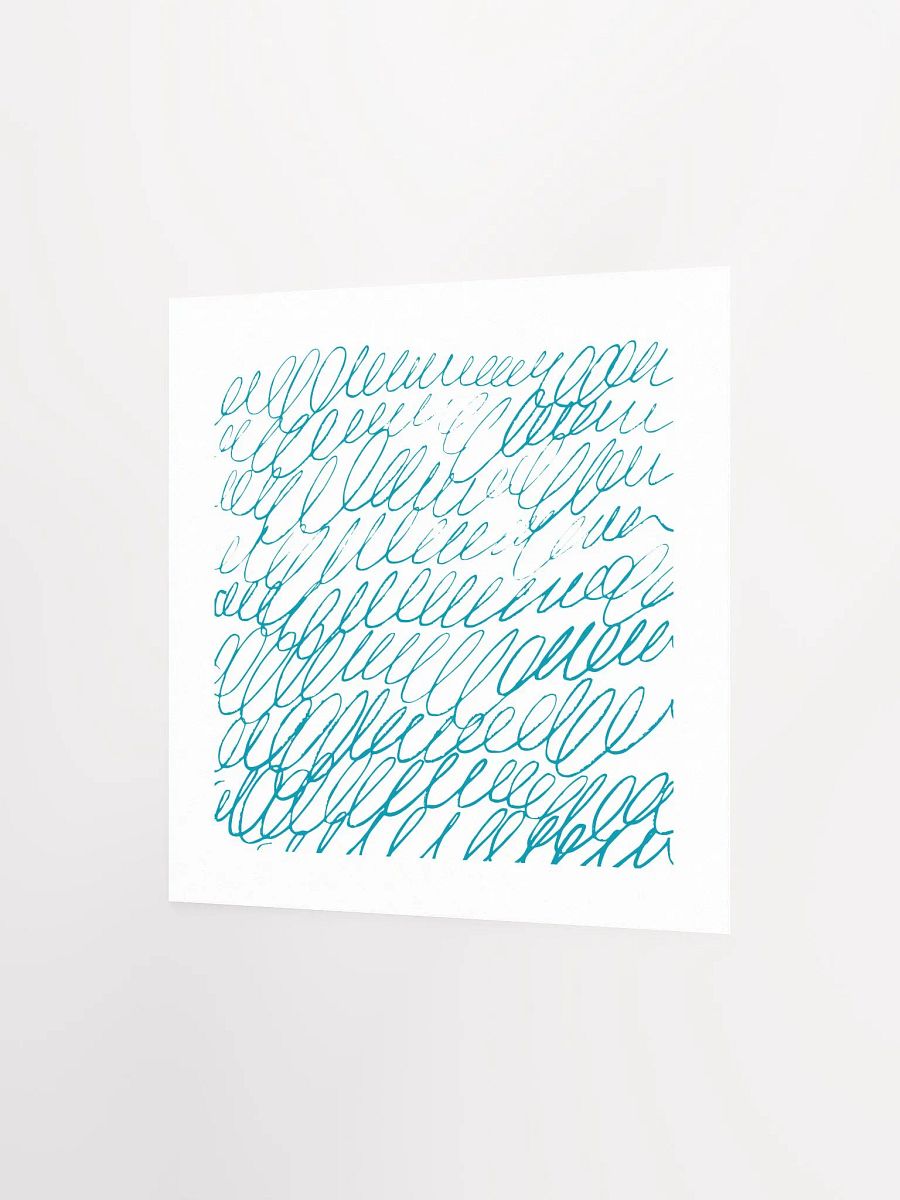 Turquoise Scribble Abstract Line Art Print product image (6)