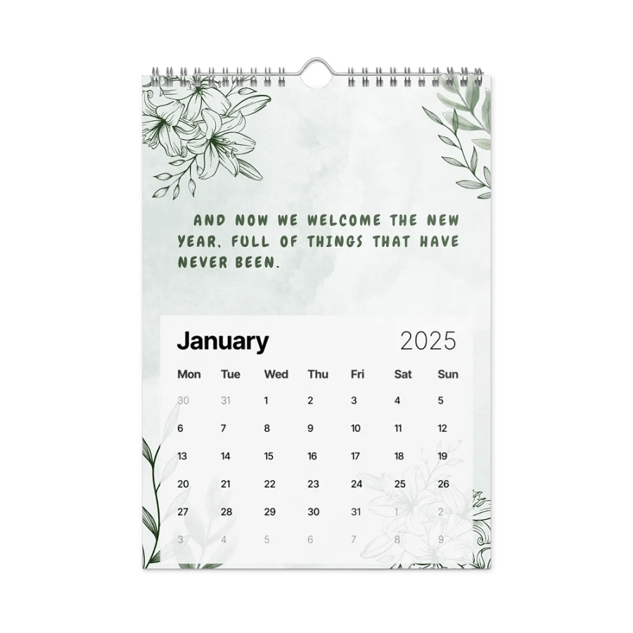 FLORAL INSPIRATIONAL QUOTES WALL CALENDAR 2025 product image (6)
