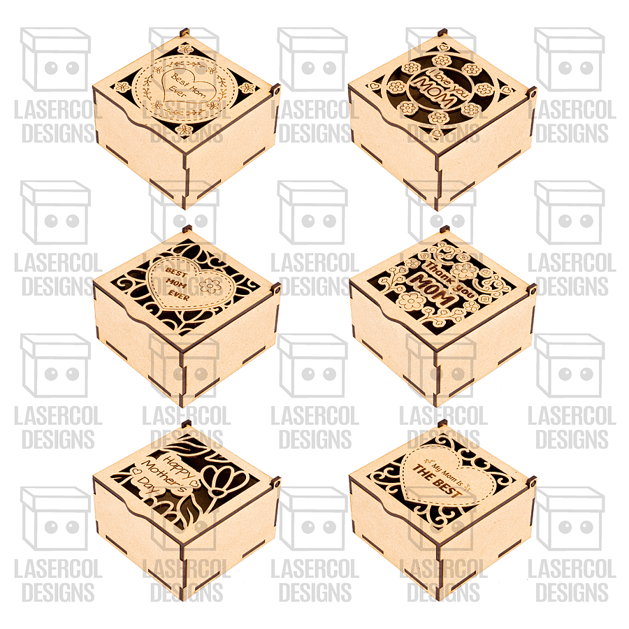 Mother's Day Gift Boxes (3 Sizes, 6 Styles) - Laser Cut Files product image (9)