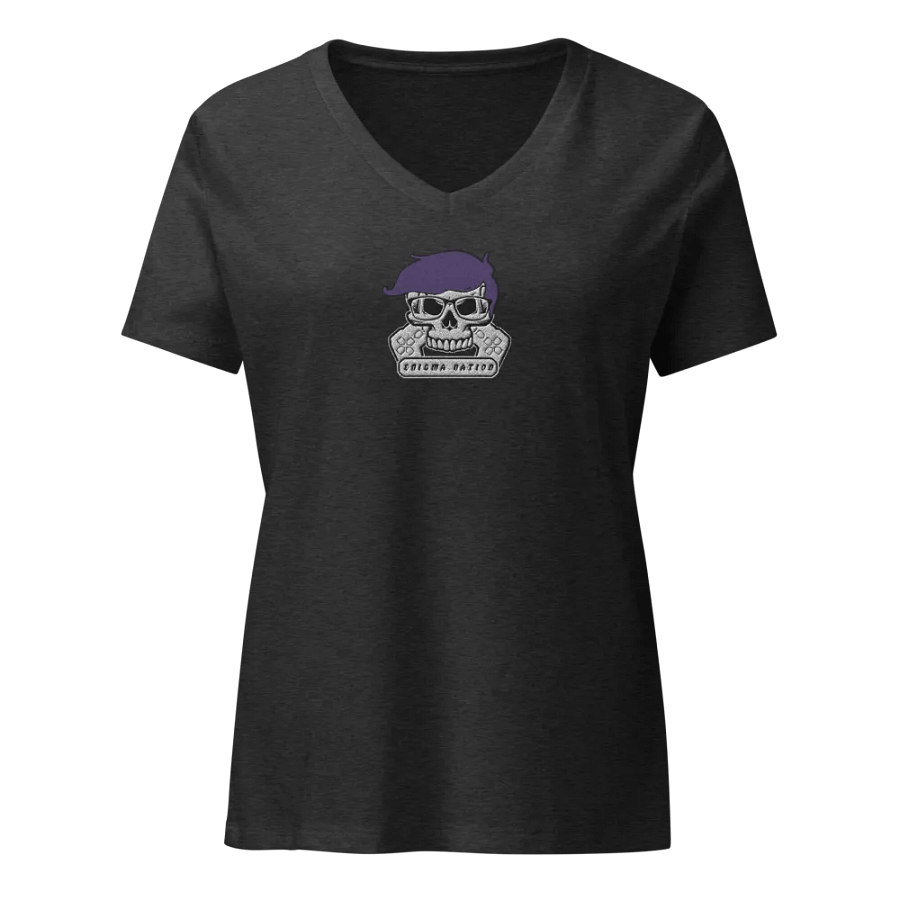 Enigma Nation Bella+Canvas Women's Relaxed V-Neck T-Shirt (EMBRODERED) product image (1)