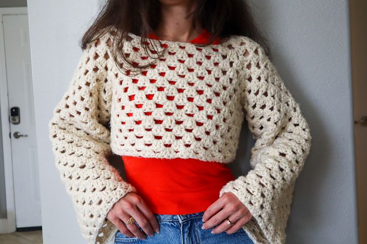 Granny Stitch Cropped Sweater product image (2)