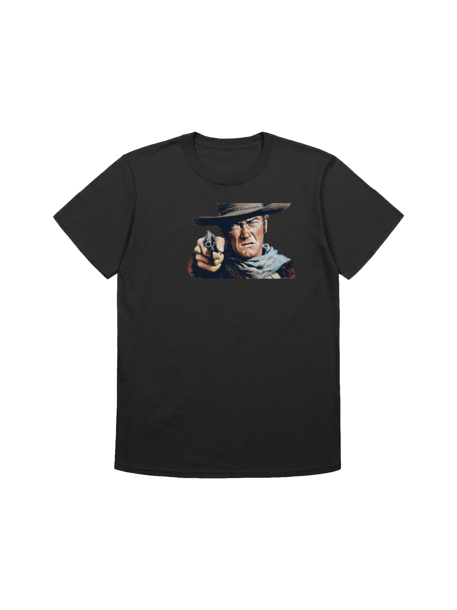 Depiction of John Wayne Holding a Gun Vintage Western T-Shirt product image (1)